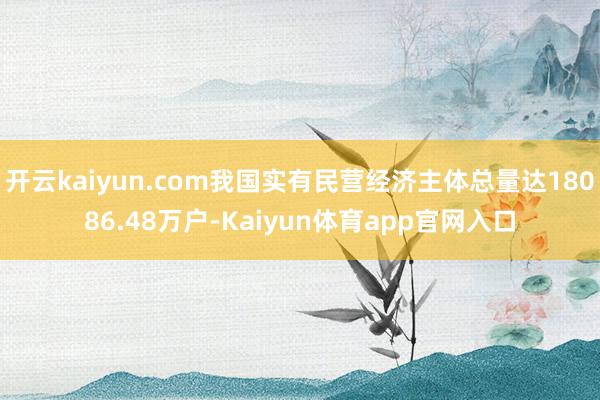 开云kaiyun.com我国实有民营经济主体总量达18086.48万户-Kaiyun体育app官网入口