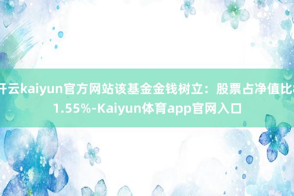 开云kaiyun官方网站该基金金钱树立：股票占净值比81.55%-Kaiyun体育app官网入口