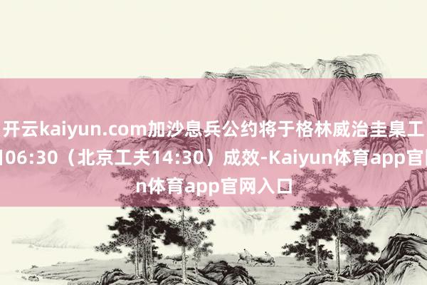 开云kaiyun.com加沙息兵公约将于格林威治圭臬工夫周日06:30（北京工夫14:30）成效-Kaiyun体育app官网入口