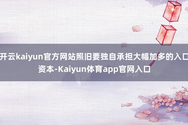 开云kaiyun官方网站照旧要独自承担大幅加多的入口资本-Kaiyun体育app官网入口