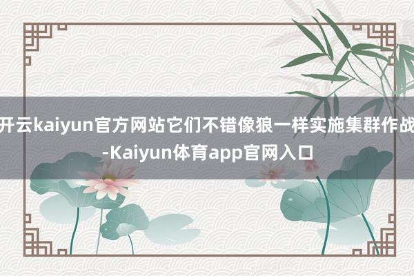 开云kaiyun官方网站它们不错像狼一样实施集群作战-Kaiyun体育app官网入口