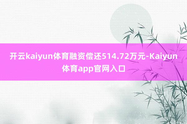 开云kaiyun体育融资偿还514.72万元-Kaiyun体育app官网入口