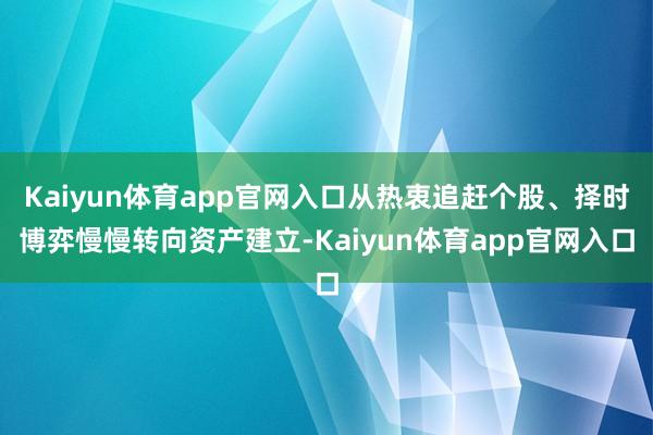 Kaiyun体育app官网入口从热衷追赶个股、择时博弈慢慢转向资产建立-Kaiyun体育app官网入口