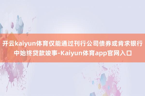 开云kaiyun体育仅能通过刊行公司债券或肯求银行中始终贷款竣事-Kaiyun体育app官网入口