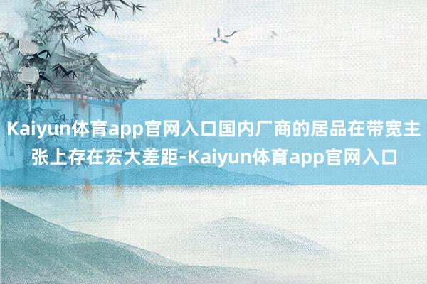 Kaiyun体育app官网入口国内厂商的居品在带宽主张上存在宏大差距-Kaiyun体育app官网入口