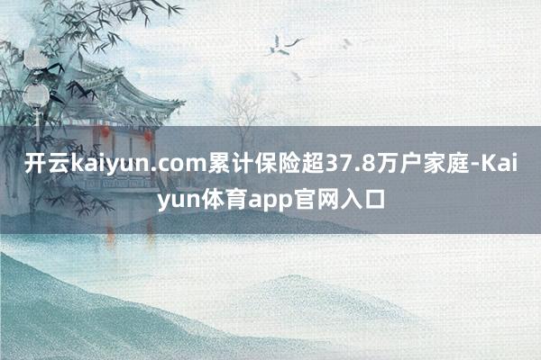 开云kaiyun.com累计保险超37.8万户家庭-Kaiyun体育app官网入口