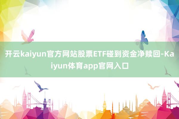 开云kaiyun官方网站股票ETF碰到资金净赎回-Kaiyun体育app官网入口
