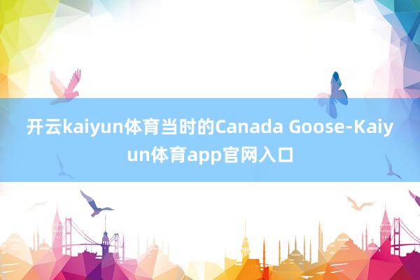 开云kaiyun体育当时的Canada Goose-Kaiyun体育app官网入口