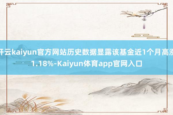 开云kaiyun官方网站历史数据显露该基金近1个月高涨1.18%-Kaiyun体育app官网入口