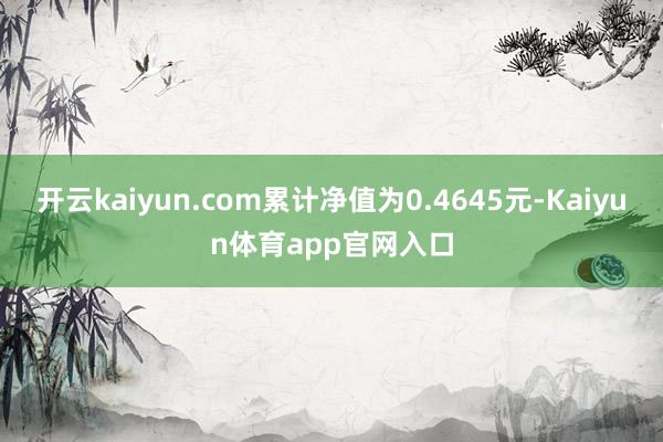 开云kaiyun.com累计净值为0.4645元-Kaiyun体育app官网入口