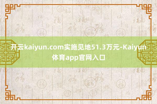 开云kaiyun.com实施见地51.3万元-Kaiyun体育app官网入口
