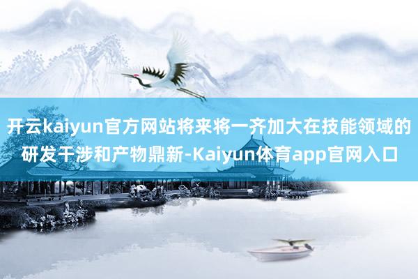 开云kaiyun官方网站将来将一齐加大在技能领域的研发干涉和产物鼎新-Kaiyun体育app官网入口