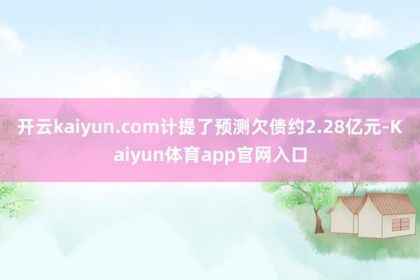 开云kaiyun.com计提了预测欠债约2.28亿元-Kaiyun体育app官网入口