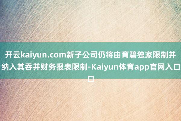 开云kaiyun.com新子公司仍将由育碧独家限制并纳入其吞并财务报表限制-Kaiyun体育app官网入口