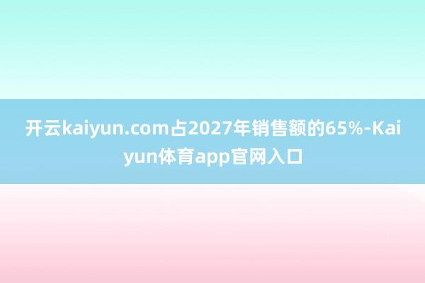 开云kaiyun.com占2027年销售额的65%-Kaiyun体育app官网入口